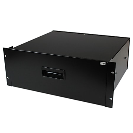 StarTech.com 4U Black Steel Storage Drawer For 19" Racks And Cabinets, Black