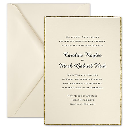 Custom Premium Wedding Event Invitations With Envelopes 5 12 x 7