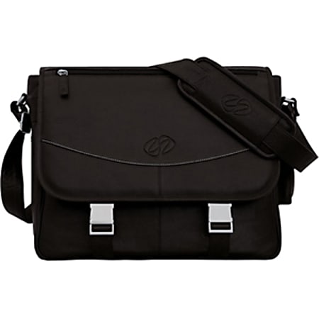 MacCase Notebook Shoulder Bag - 12" x 15" x 6" - Leather - Black