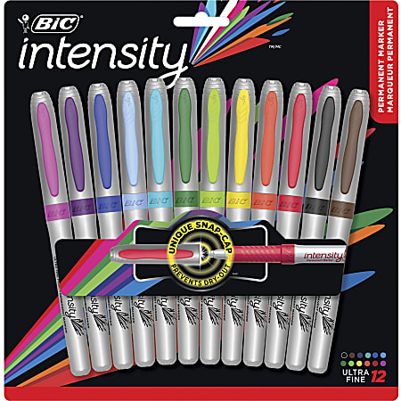 BIC® Mark-It Ultra Fine Point Color Coll. Markers, Ultra-Fine Point, Assorted Colors, Set Of 12 Markers