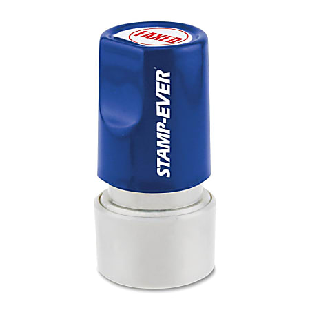 Stamp-Ever Pre-inked Faxed Round Stamp - Message Stamp - "FAXED" - 0.75" Impression Diameter - 50000 Impression(s) - Red - 1 Each