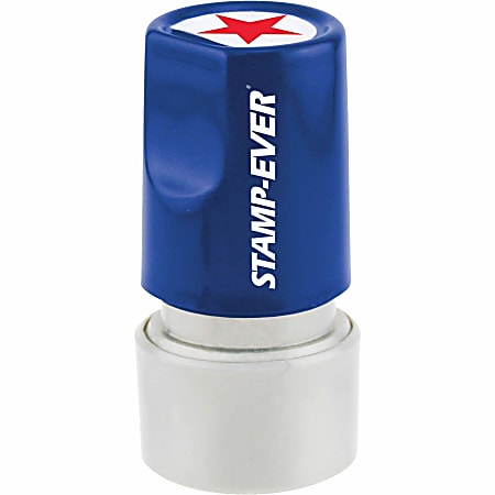 Stamp-Ever Pre-inked Star Round Stamp - Design Stamp - STAR - 0.75" Impression Diameter - 50000 Impression(s) - Red - 1 Each