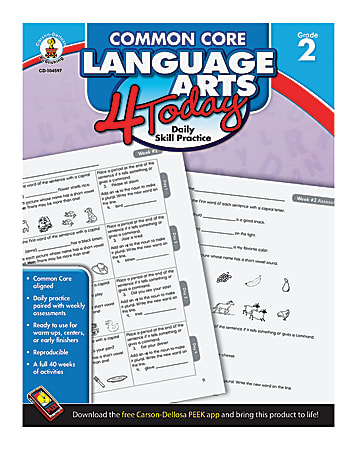 Carson-Dellosa Common Core Language Arts 4 Today, Grade 2