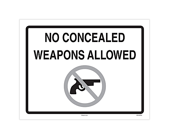ComplyRight™ Federal Specialty Posters, No Concealed Weapons Allowed, English, 8 1/2" x 11"