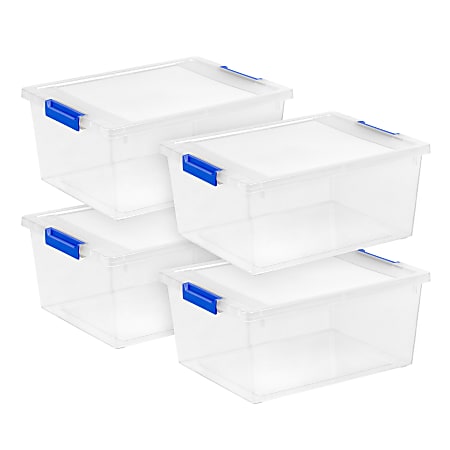 Iris Clip Box, 12 Qt, Clear, Pack Of 4 Boxes