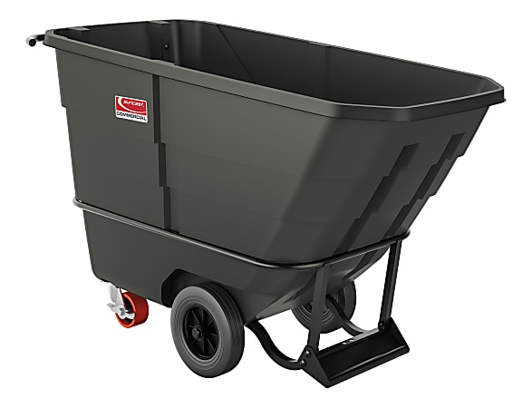 Suncast Commercial Tilt Truck, Standard Duty, 0.5 Cu Yd., 34-7/8"H x 27-3/4"W x 59-1/8"D, Black