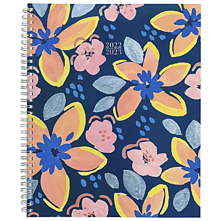 Cambridge® Joyful Floral Academic Weekly/Monthly Planner, Letter Size, Blue Floral, 2022-2023, 1619-905A