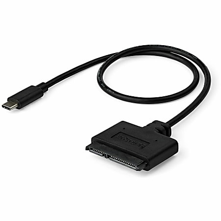 StarTech.com USB C To SATA Adapter - for 2.5 SATA Drives - UASP - External Hard Drive Cable - USB Type C to SATA Adapter - USB31CSAT3CB