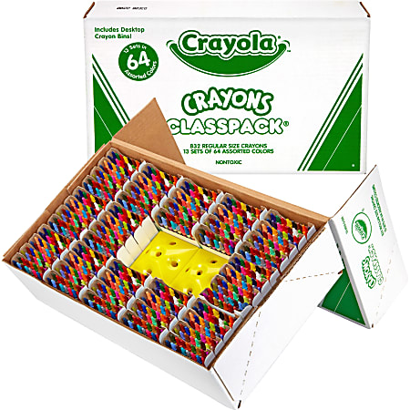 Crayola Standard Crayons With Built In Sharpener Assorted Colors Box Of 64  Crayons - Office Depot