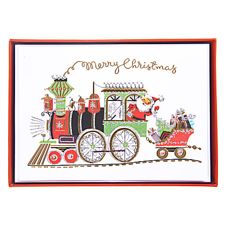 Graphique Holiday Boxed Cards, 5" x 7", Vintage Train, Box Of 15 Cards