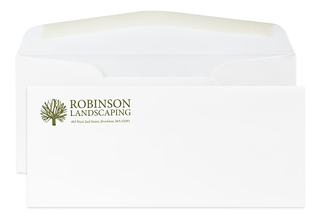 Custom PMS 1-Color Raised Print #10 Stationery Envelopes, 4-1/8" x 9-1/2", Cougar® Opaque Smooth/White, Box Of 250 Envelopes
