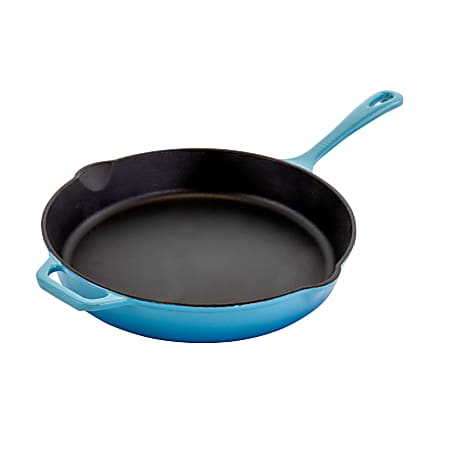 MegaChef Cast Iron Skillet, 12", Blue