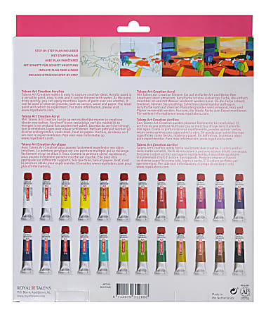 Talens Art Creation Acrylic Paint Set, 12-Colors, 75ml Tubes, for