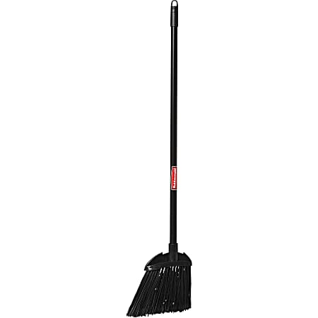 Rubbermaid Commercial Lobby Broom - 7.50" Polypropylene Bristle - 28" Handle Length - Black Metal, Metal Handle - 6 / Carton - Black