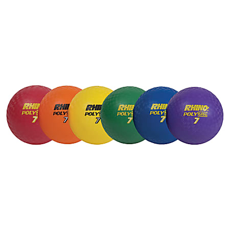 Champion Sports Poly Playground Ball Set - 8.50" - Red, Orange, Yellow, Green, Blue, Purple - 6 / Set
