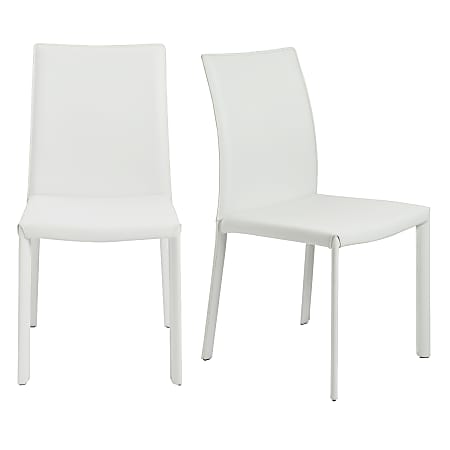 Eurostyle Hasina Dining Chairs, White, Set Of 2 Chairs
