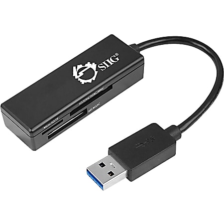 SIIG SuperSpeed USB 3.0 Flash Memory Card Reader - SD, SDHC, SDXC, miniSD, microSD, TransFlash, MultiMediaCard (MMC), Reduced Size MultiMediaCard (MMC), MMCmobile, MMCplus, Micro Size MultiMediaCard (MMC), ... - USB 3.0External - 1 Pack