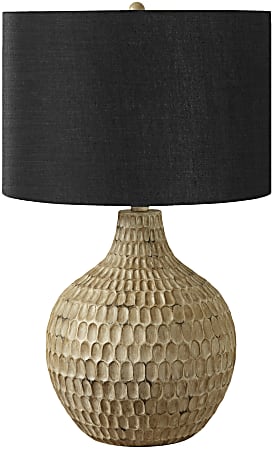 Monarch Specialties Williamson Table Lamp, 25”H, Black/Brown