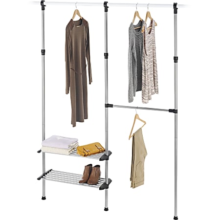 Whitmor Storage Rack 54 Height x 31.5 Width x 19.5 Depth Silver Metal ...