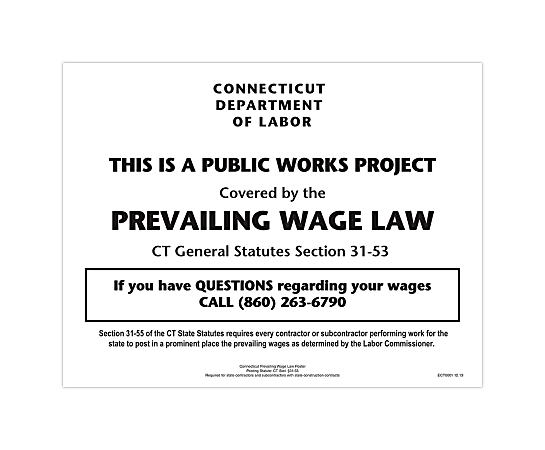 ComplyRight™ State Specialty Poster, Prevailing Wage Law,
