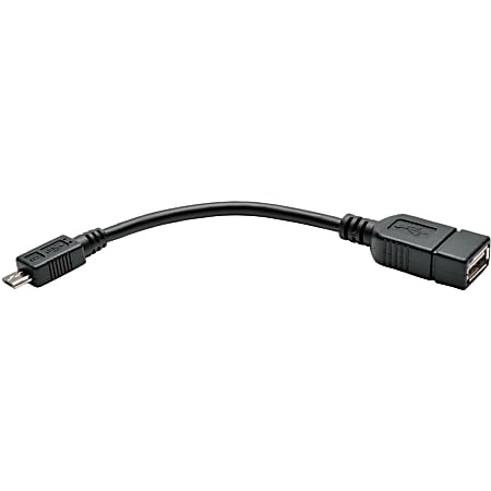Eaton Tripp Lite Series Micro USB to USB OTG Host Adapter Cable, 5-Pin Micro USB B to USB A M/F, 6-in. (15.24 cm) - U05206N