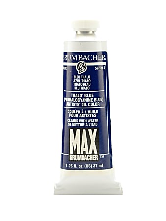 Grumbacher Max Water Miscible Oil Colors, 1.25 Oz, Thalo Blue, Pack Of 2
