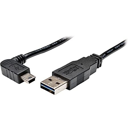 Eaton Tripp Lite Series 3ft USB 2.0 High Speed Cable Reversible A to Right Angle 5Pin Mini B M/M 3' - UR030003RAB
