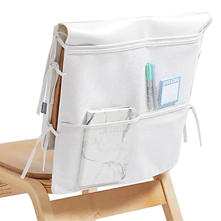 Dormify Kayla Over-The-Chair Pocket Organizer, White Faux Leather