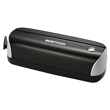Bostitch® Electric Or Battery-Powered 3-Hole Punch, Black/Silver