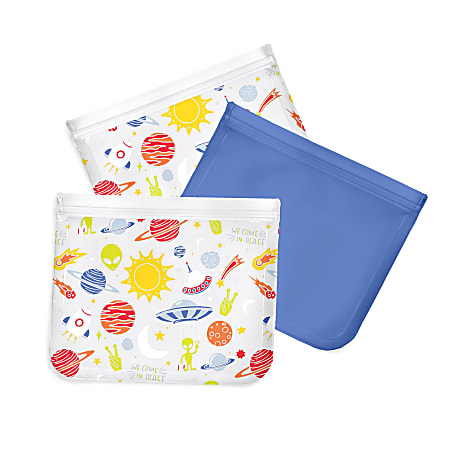 Fit &amp; Fresh Reusable Sandwich Bags, 2.125-Quart, Pack Of 3 Bags