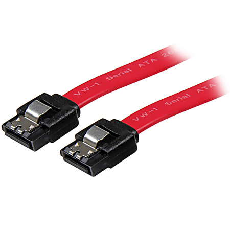 StarTech 18in Latching SATA Cable - SATA hard drive cable, with latching SATA connectors, for securely fastened hard drive installations.
