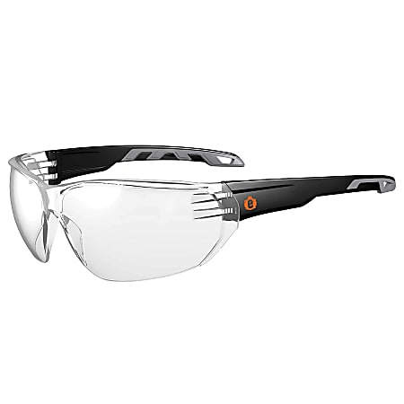 Ergodyne Skullerz VALI Frameless Safety Glasses, One Size, Matte Black Frames, Anti-Fog Clear Lens