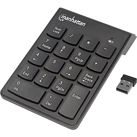 Manhattan 18-Key Numeric Wireless Keypad, Black, 178846