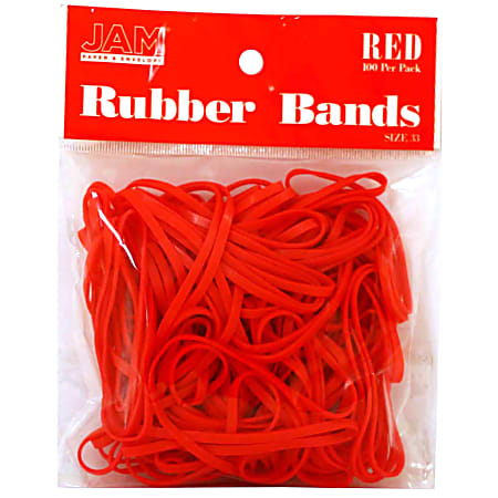JAM Paper® Rubber Bands, Size 33, Red, Bag