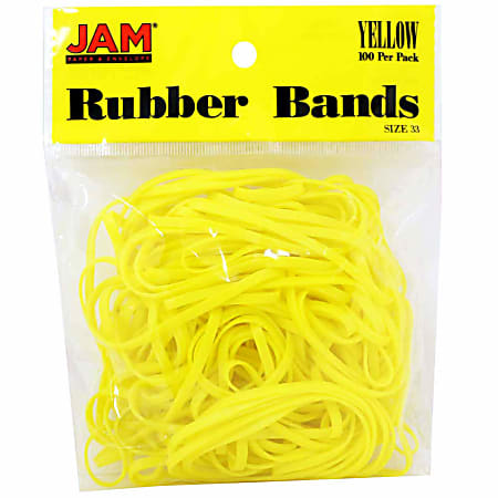 JAM Paper® Rubber Bands, Size 33, Yellow, Bag