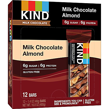 KIND Milk Chocolate Almond Nut Bars Low Sodium Gluten free Individually