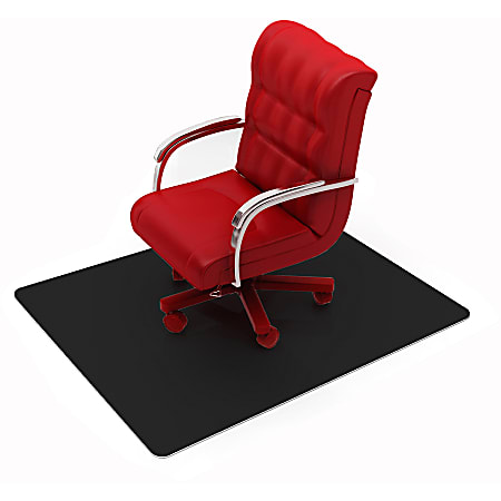 Advantagemat Black Vinyl Rectangular Chair Mat for Hard Floor - 48
