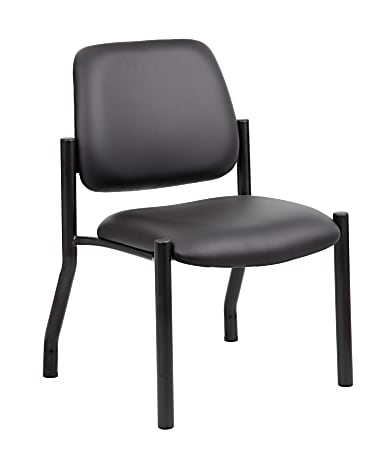 Boss Office Products Antimicrobial Mid-Back Guest Chairs, Black