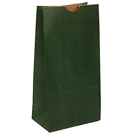 JAM Paper® Small Kraft Lunch Bags, 8"H x 4-1/8"W x 2-1/4", Dark Green, Pack Of 500 Bags