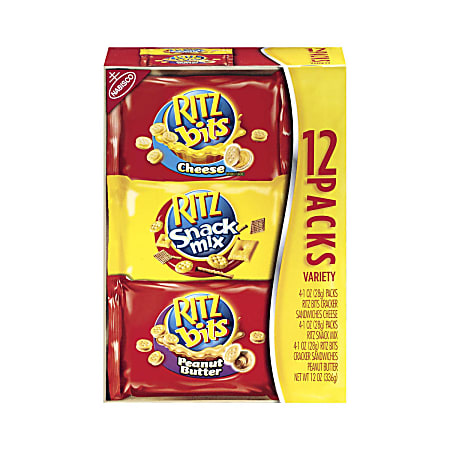 Ritz® Variety Pack Snack Bags, 12 Oz, Box Of 12