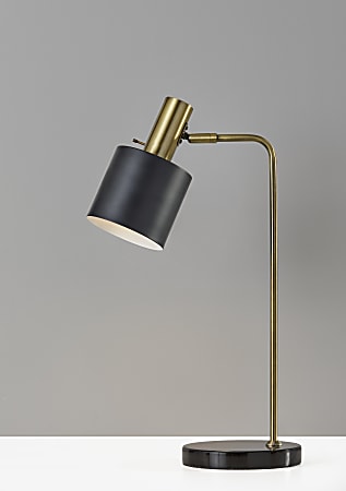 Adesso® Emmett Desk Lamp, 23-1/4"H, Black/Antique Brass