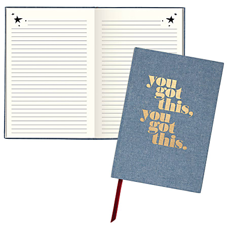 Emily Ley You Got This Journal, 5 3/4" x 8 1/2", Ruled, 200 Pages (100 Sheets), Gray