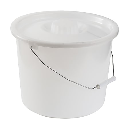 DMI® Universal Replacement Plastic Commode Pails With Lids, 12 Qt, Clear, Pack Of 6