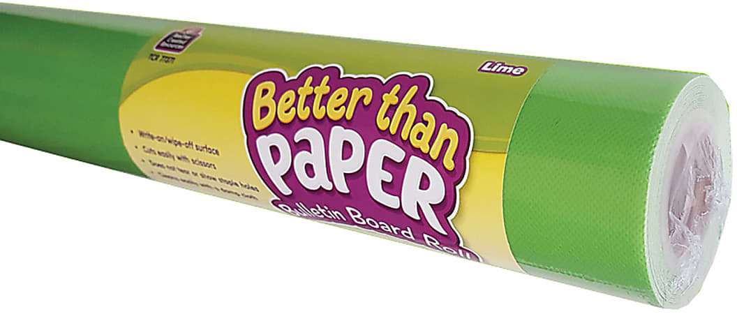 Teacher Created Resources® Better Than Paper® Bulletin Board Paper Rolls, 4' x 12', Lime, Pack Of 4 Rolls