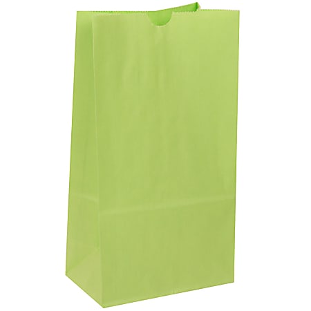 JAM Paper® Medium Kraft Lunch Bags, 9-3/4"H x 5"W x 3"D, Lime Green, Pack Of 500 Bags