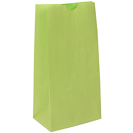 JAM Paper® Small Kraft Lunch Bags, 8"H x 4-1/8"W x 2-1/4", Green, Pack Of 500 Bags