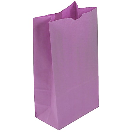 JAM Paper® Kraft Lunch Bags, 11"H x 6"W x 3-3/4"D, Purple, Box Of 500 Bags 