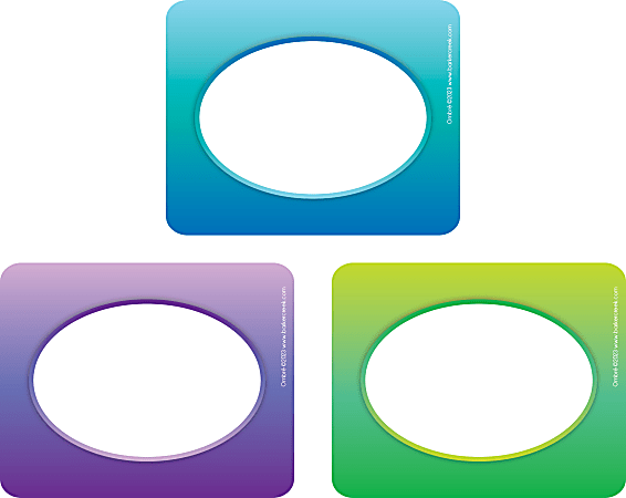 Barker Creek Self-Adhesive Name Tags, 2-3/4 x 3-1/2", Ombré, Pack Of 45 Tags