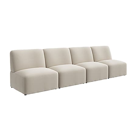 Bush Business Furniture Assemble Modular 4 Seater Sectional Lounge Sofa, Oat Fabric, Standard Delivery