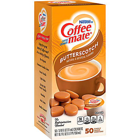 Nestlé® Coffee-mate® Liquid Creamer, Butterscotch Flavor, 0.38 Oz Single Serve x 50